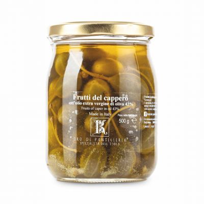 Frutti del cappero sott'olio extra vergine di oliva 43%