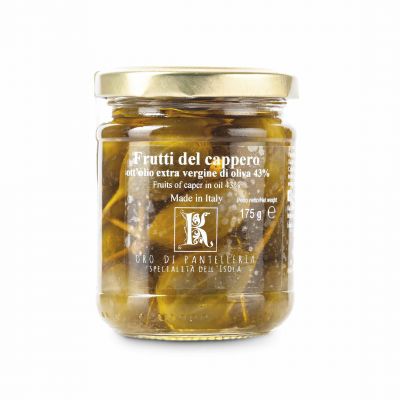 Frutti del cappero sott'olio extra vergine di oliva 43%