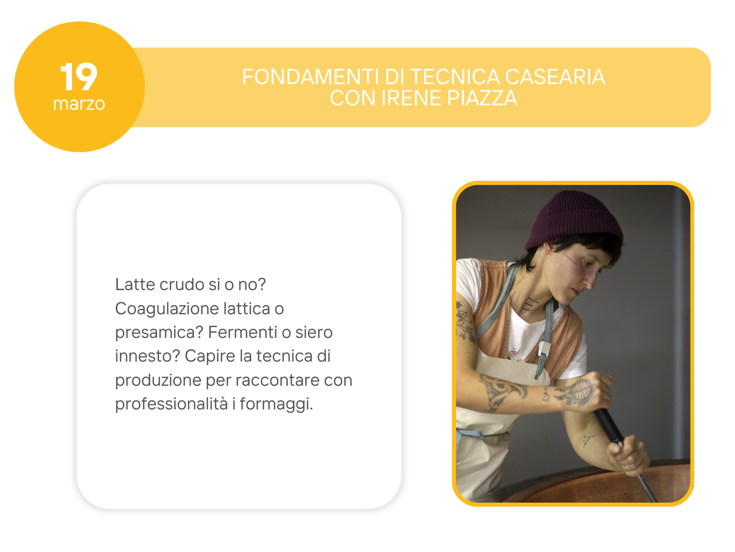 19 marzo - fondamenti di tecnica casearia
