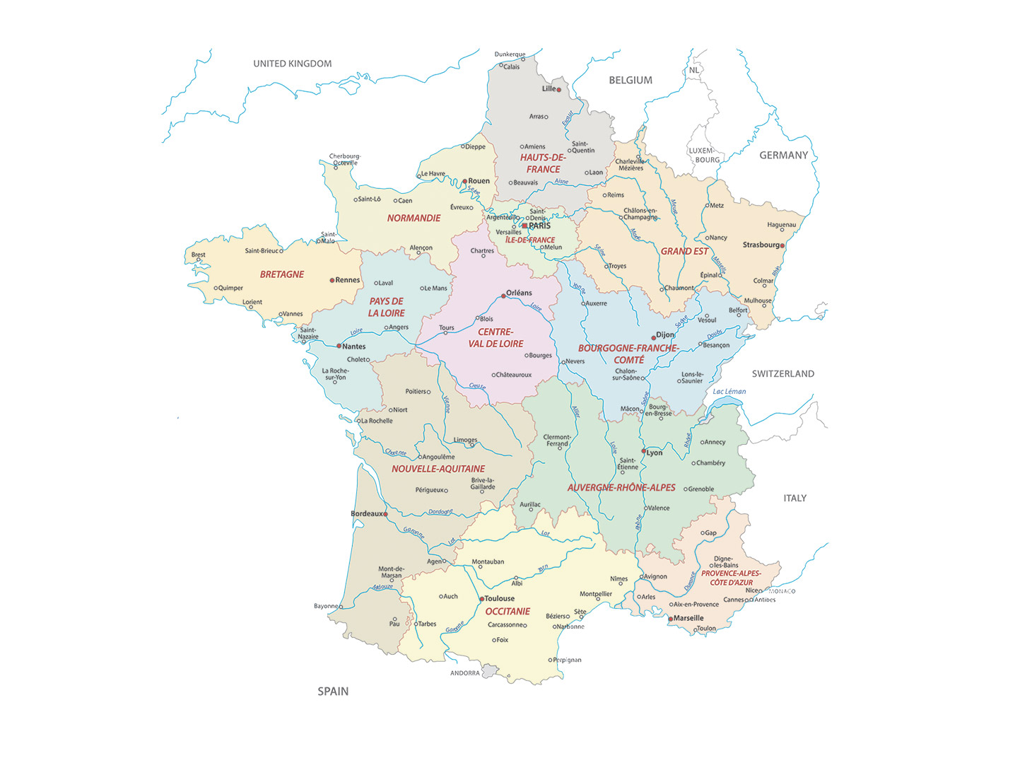 Borgogne e Champagne mappa