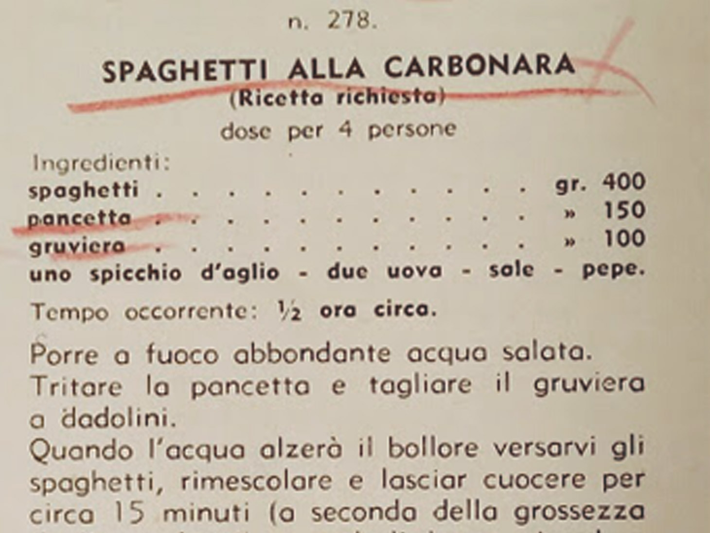 Ricetta Carbonara