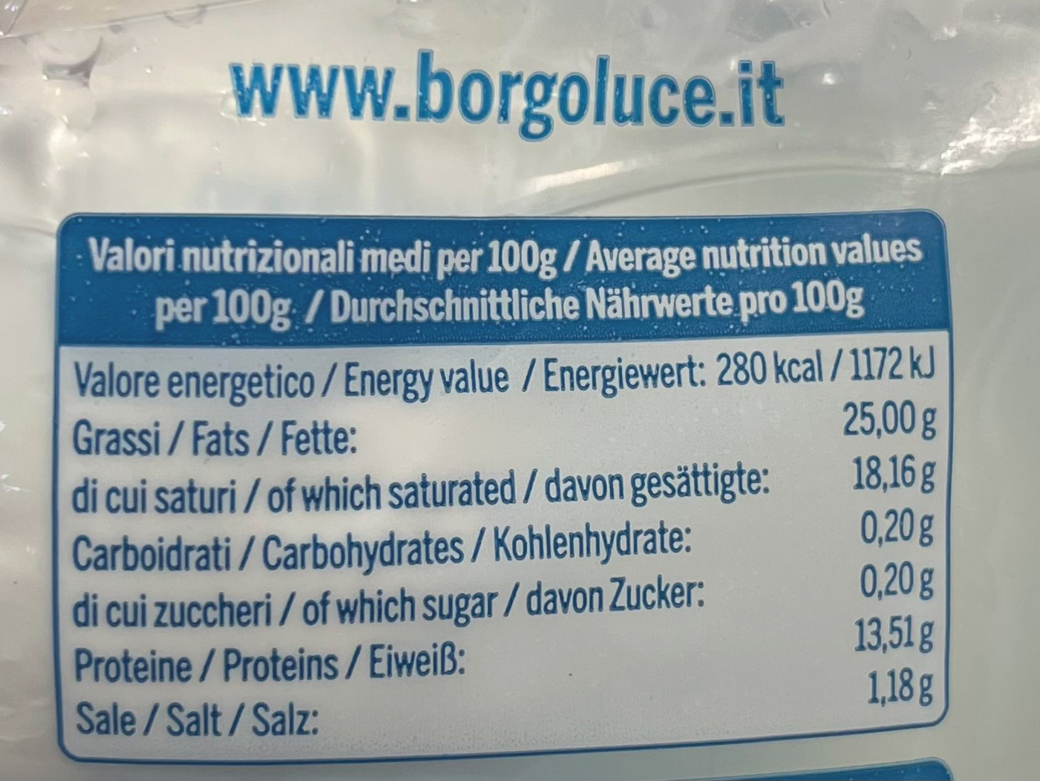 borgoluce tabella nutrizionale 